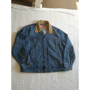 Levi's Type 2 Trucker Jacket Corduroy Collar Denim Size XL Blue Button Men's